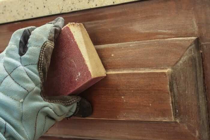 sanding - (Re)staining Your Bathroom Vanities and Other Bathroom Cabinets